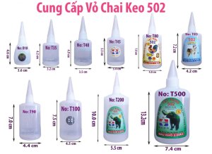Vỏ Chai Keo 502, Nắp Chai, Vòi, Kim